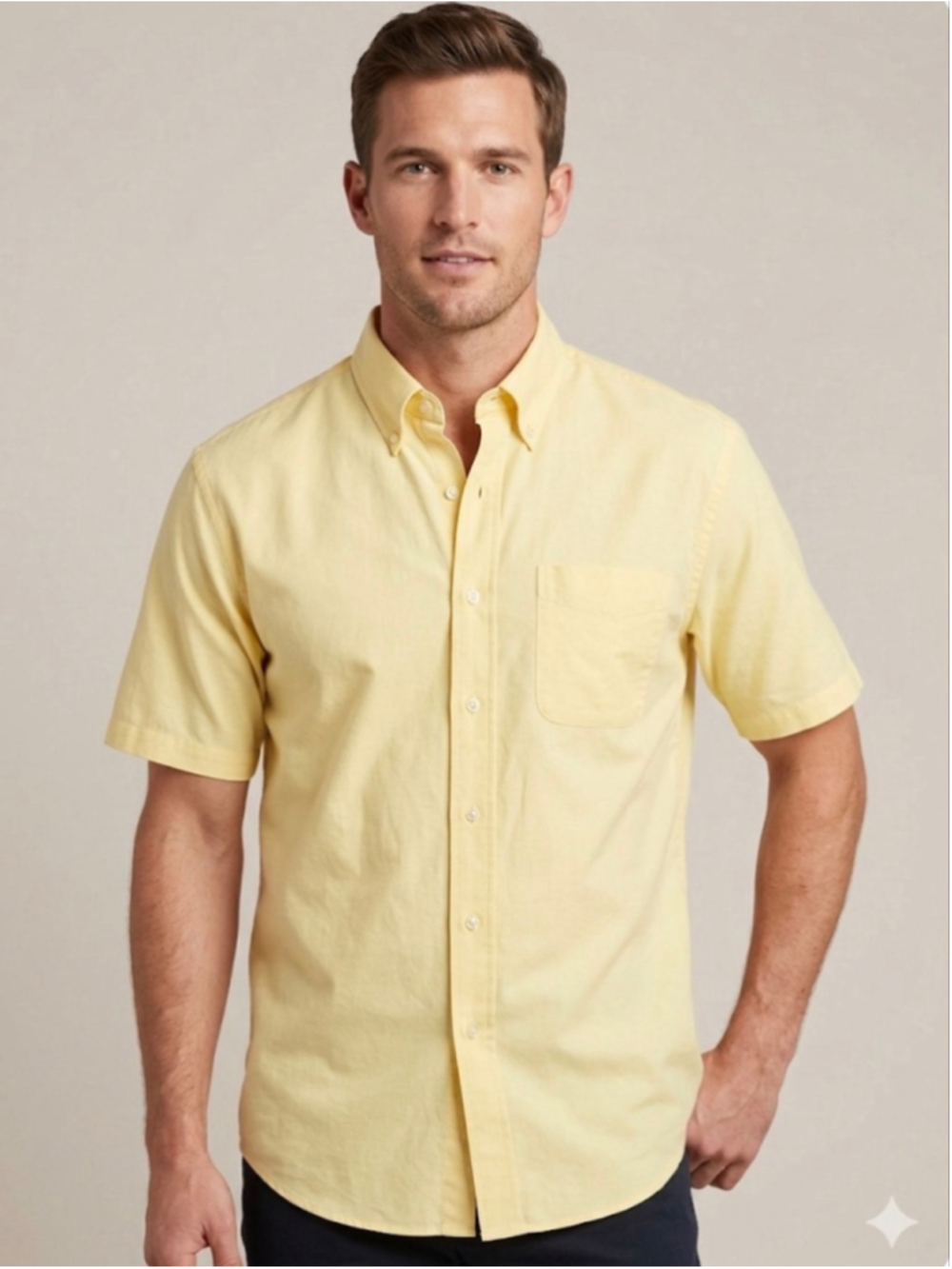 NWOT Men's L.L.Bean Casual Button Down Shirt L Yellow